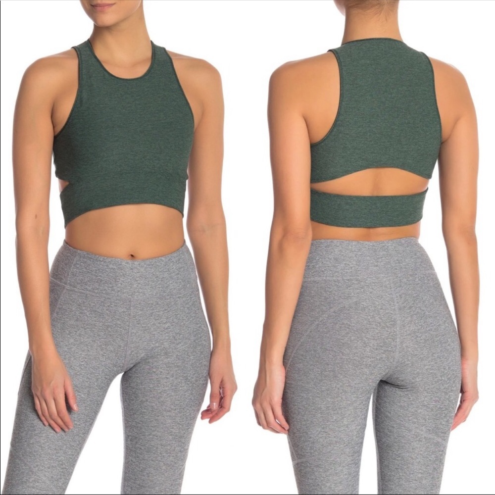 Outdoor voices slash back green sports bra size xsmall